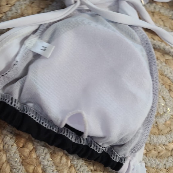 Black and white Women Brazilian Bikini Swimsuit - Picture 6 of 8